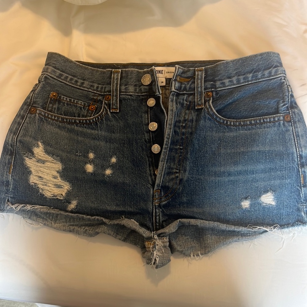 Re/Done mini denim mini shorts